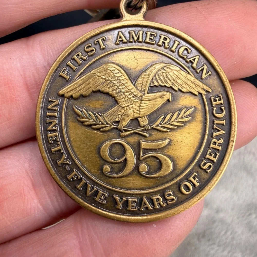 Vintage First American‎ Title Insurance Company Keychain Brass